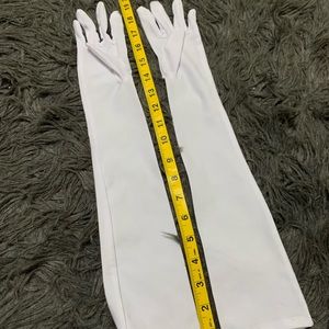 White long sleeve gloves